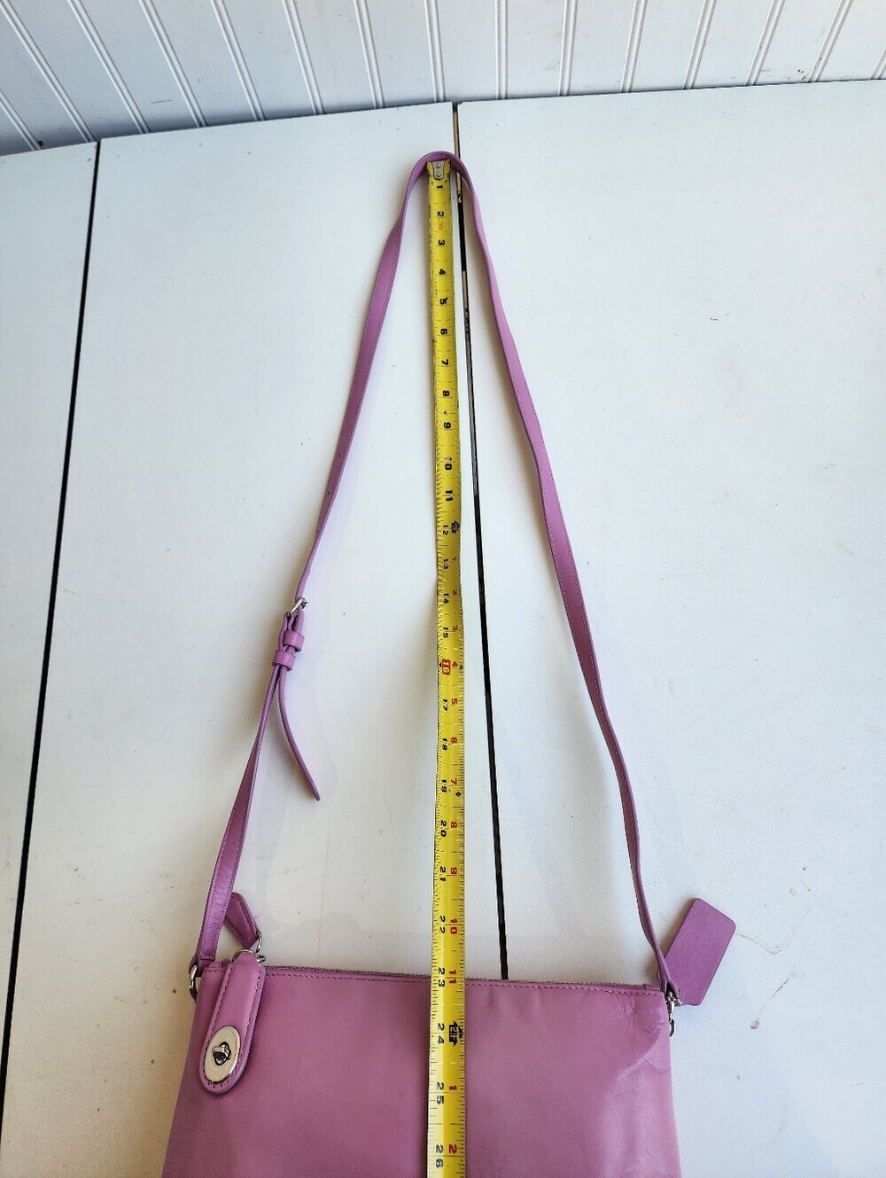 Coach Crosby Crossbody Bag Double Zip Pink Calf Leather 10"x6" - Picture 11 of 16